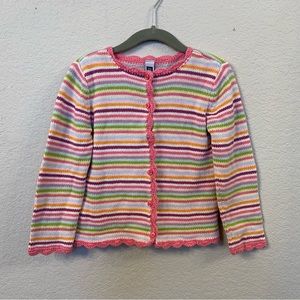Baby Gap Kids Rainbow Stripe Cardigan Sweater Pink size 5 years